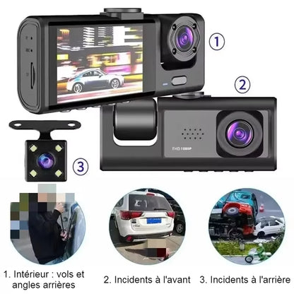 Dashcam 3 caméras FHD 1080p | NEXBEE®