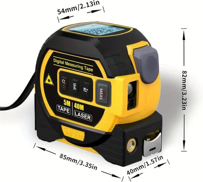 Mètre Laser 3 EN 1 - Télémètre laser 60m | Mètre ruban 5m | Niveau laser 2 lignes