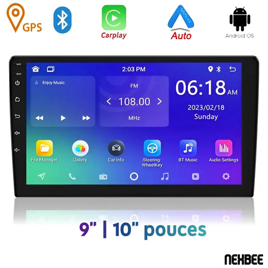 Autoradio 2 DIN universel 9" | 10" - Carplay & Android Auto NEXBEE®