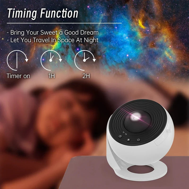 GALACTIX Projecteur galaxie ciel étoilé 360° rotatif - Lampe Planétarium pour Enfants - Cadeau de Saint-Valentin - Déco de Mariage