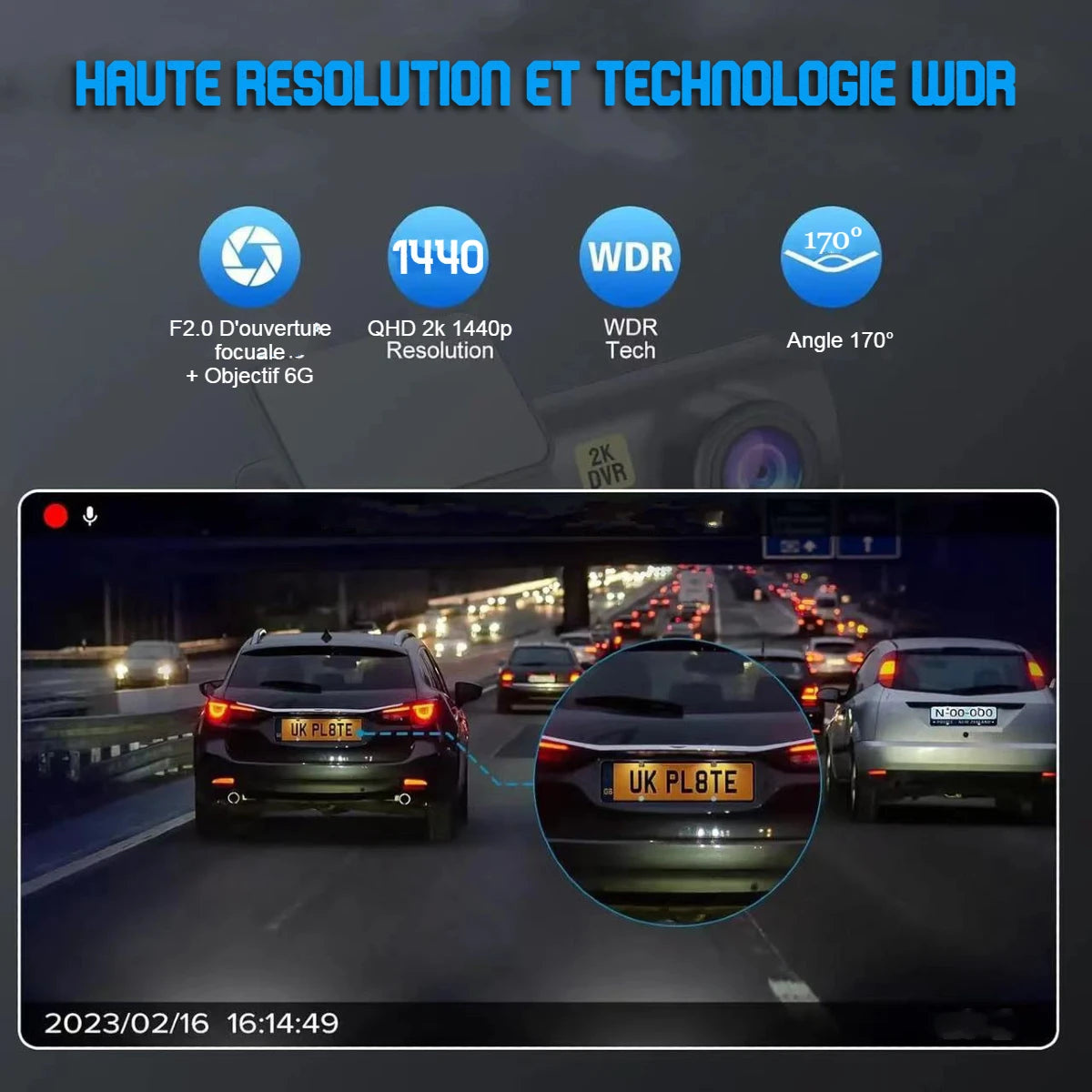 Dashcam QHD 2K WiFi