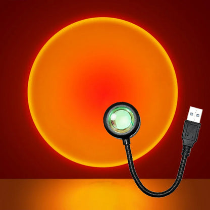 RED SUNSET Lampe LED Coucher de Soleil - Lampe de Nuit USB - Décoration d’Anniversaire - Lumières d'Ambiance Murales