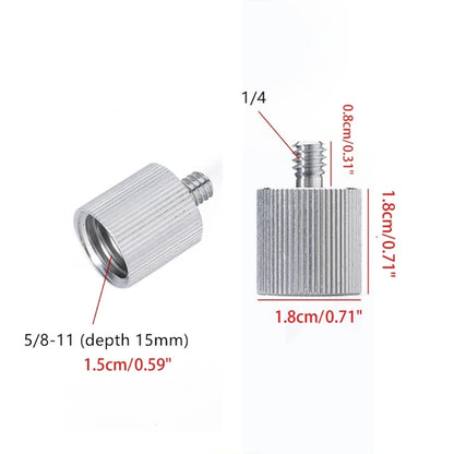 Adaptateur filetage pour pied Microphone, moniteur caméra 5/8 pouces femelle à 1/4 pouces mâle