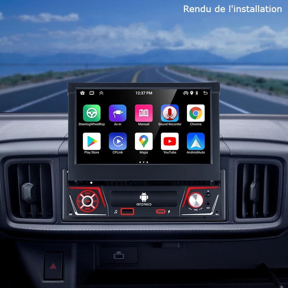 Autoradio™ - 1 DIN Universelle 2+32GO Carplay & Android auto, WiFi & GPS - Aurobee Gearelec smartphone photographie len lens