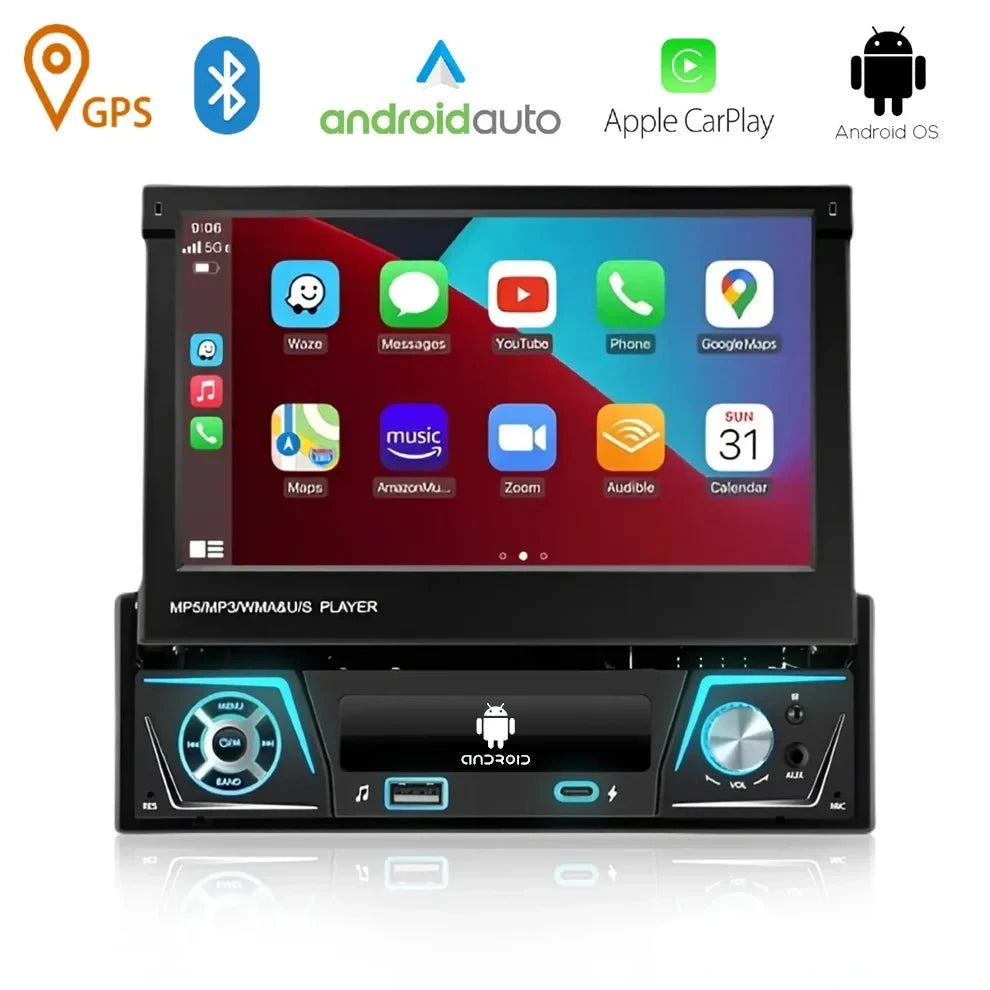 Autoradio™ - 1 DIN Universelle 2+32GO Carplay & Android auto, WiFi & GPS - Aurobee Gearelec smartphone photographie len lens