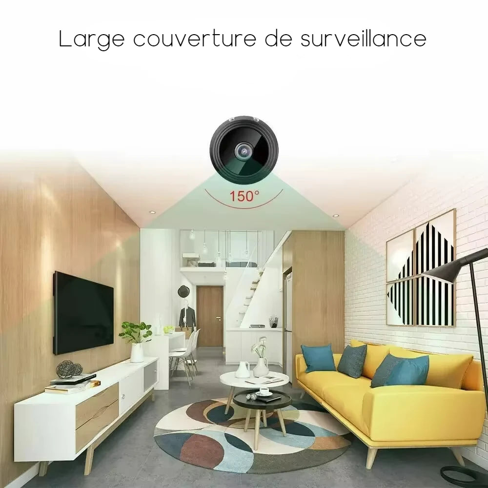 AUROCAM A9 - Mini caméra de surveillance WiFi HD magnétique