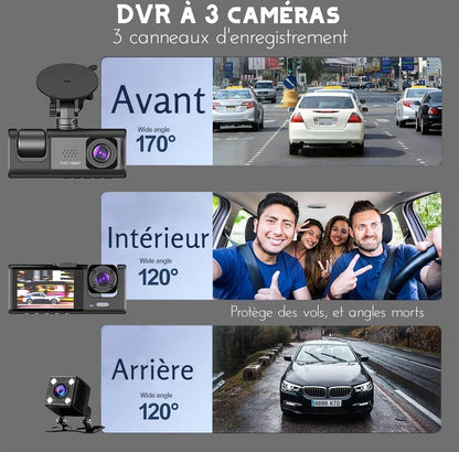 Dashcam 3 caméras FHD 1080p | NEXBEE®