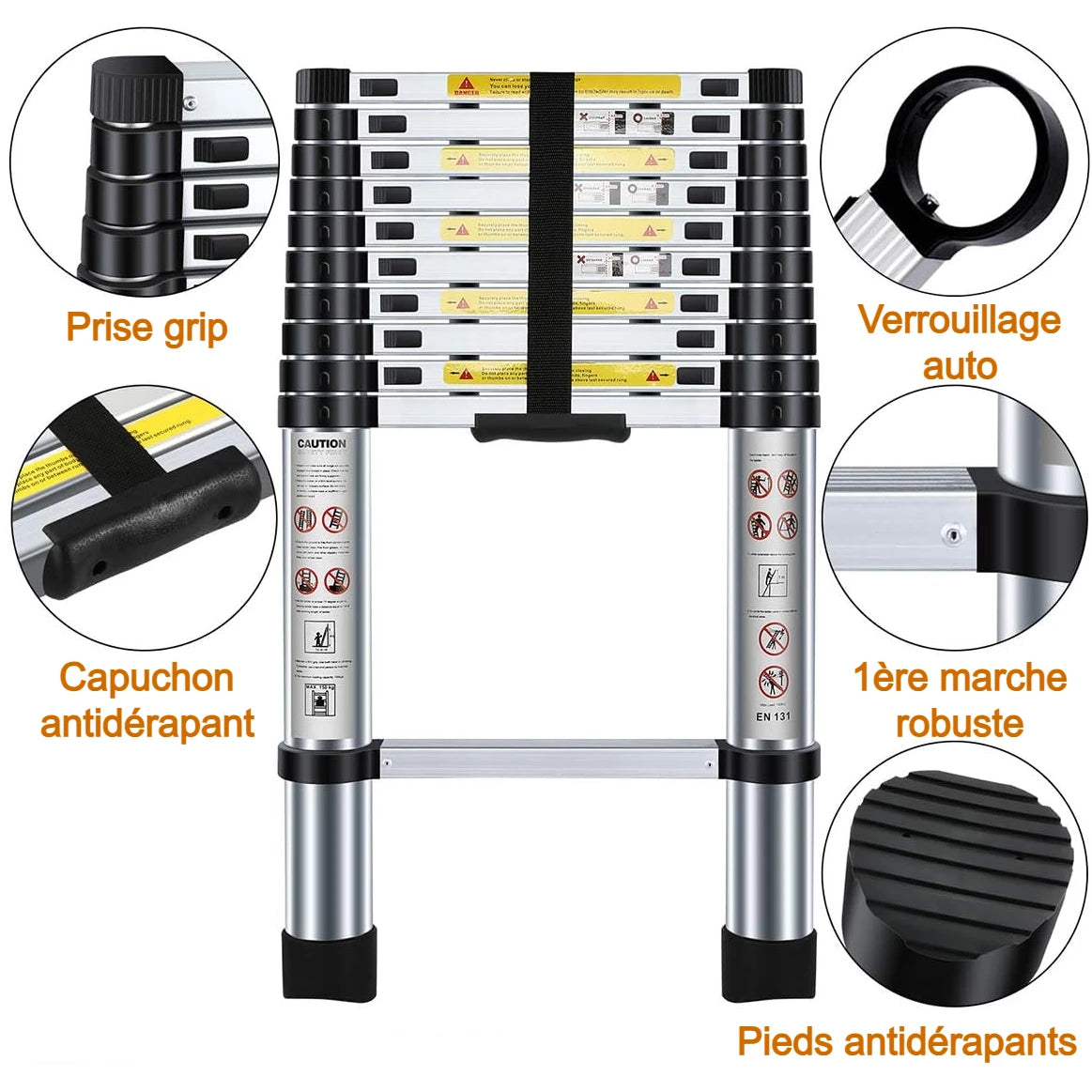 Échelle pro télescopique emboîtable 3,2M RAYMOND®