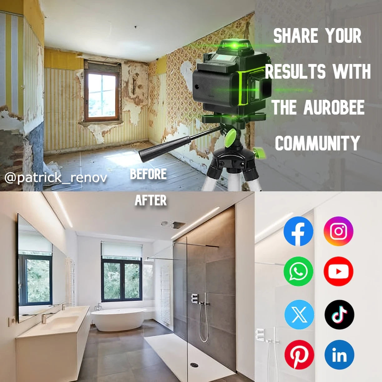 Niveau laser professionnel haute précision | 16L4D360 AUROBEE®