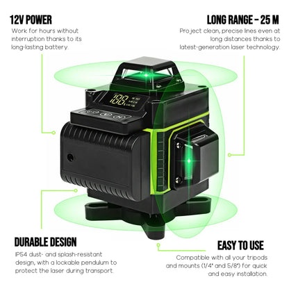 Professional High-Precision Laser Level | 16L4D360 AUROBEE®