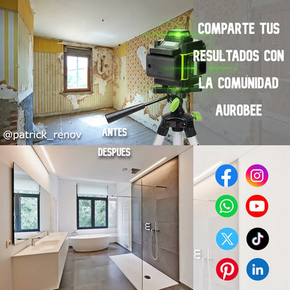 Nivel láser profesional de alta precisión | 16L4D360 AUROBEE®