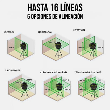 Nivel láser profesional de alta precisión | 16L4D360 AUROBEE®