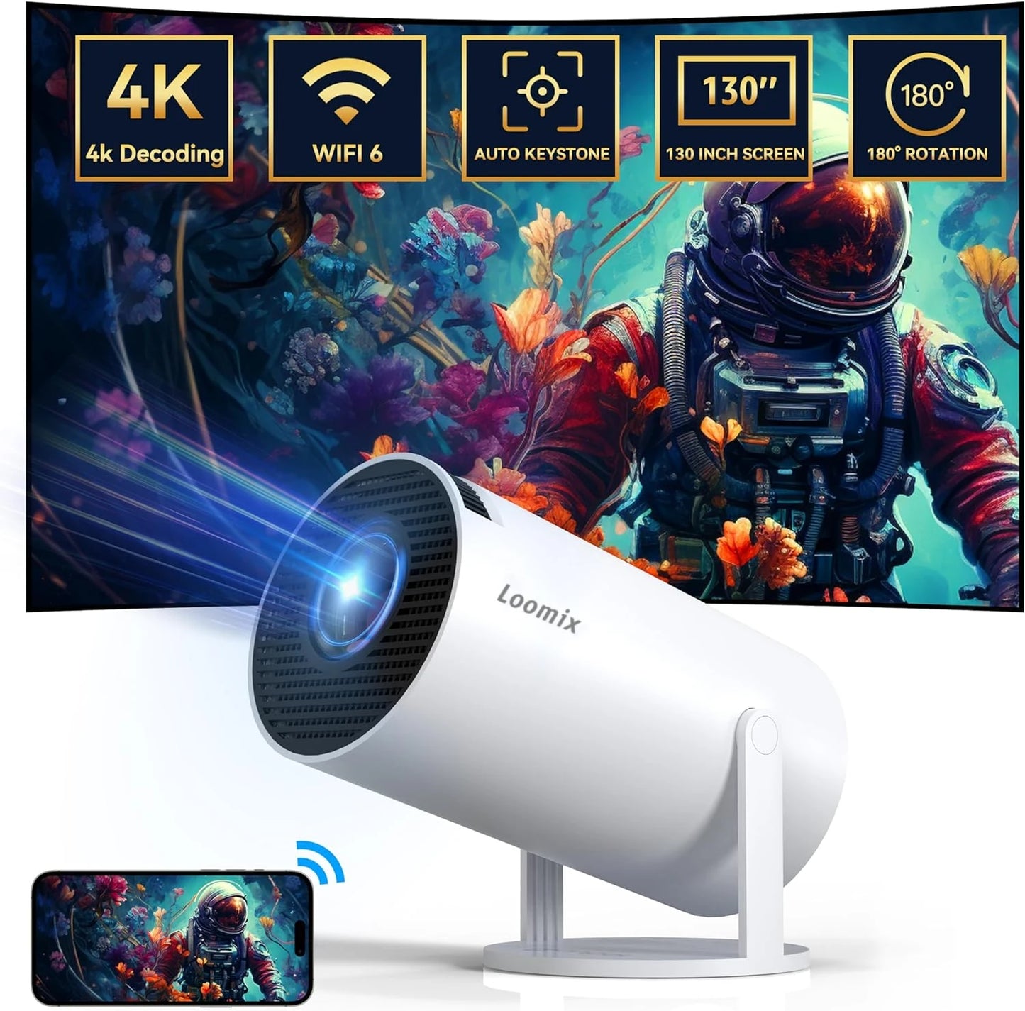 Vidéo Projecteur support 4k Loomix® Ultra